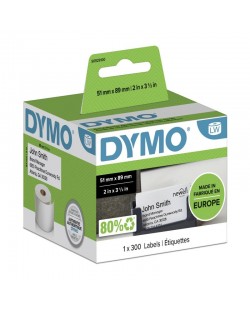 DYMO LW petites étiquettes carte de visite autocollantes authentiques | 51 mm x 89 mm | rouleau de 300 étiquettes faciles à d