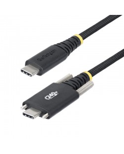 StarTech.com Câble de Charge USB-C de 3m, Durable et Ultra-Flexible, Verrouillage à Vis Latéral, PD EPR 240W (5A), Câble de