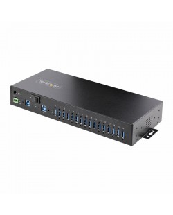 StarTech.com Hub Industriel à 16 Ports USB 5Gbps avec Adaptateur d'Alimentation, Boîtier Métallique, Montable, Protection ESD