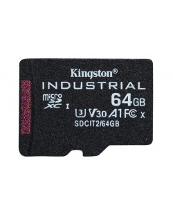 Kingston Technology Carte 64GB microSDXC Industrielle C10 A1 pSLC emballage individuel sans adaptateur