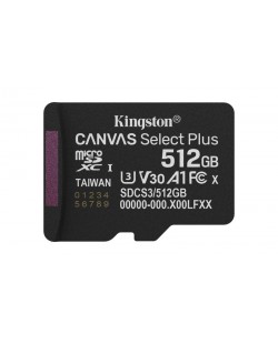 Kingston Technology 512GB micSDXC Canvas Select Plus Gen3 150R A1 (Adaptateur SD non inclus)