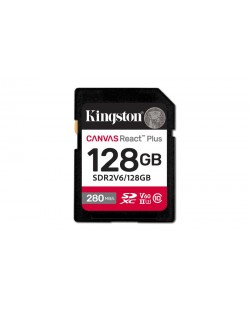 Kingston Technology 128GB Canvas React Plus SDXC UHS-II 280R/100W U3 V60 for Full HD/4K