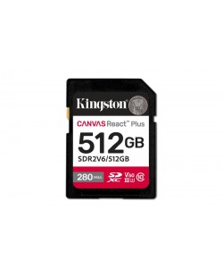 Kingston Technology 512GB Canvas React Plus SDXC UHS-II 280R/150W U3 V60 for Full HD/4K