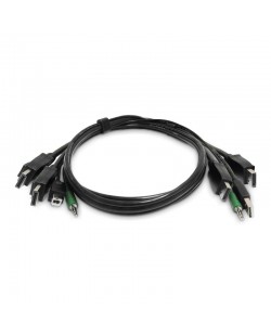 StarTech.com Câble KVM Double DisplayPort de 1,8m, 2x USB A vers B, Audio 3,5mm, Câble Combiné Universellement Compatible pou