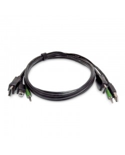 StarTech.com Câble KVM Double DisplayPort de 3 m, USB 2.0, Audio 3,5 mm, Câble Combiné Universellement Compatible pour Commut