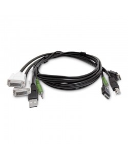 StarTech.com Câble KVM Double Affichage de 1,8 m, 2x DVI vers 2x HDMI, USB 2.0, 3,5 mm, Câble Combo Universel pour KVM HDMI Do