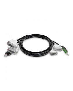 StarTech.com Câble KVM Double DVI de 3 m, USB 2.0, Audio 3,5 mm, Câble Combiné Universellement Compatible pour Switch KVM, Co