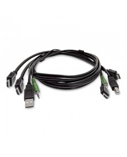 StarTech.com Câble KVM Double HDMI de 3 m, USB 2.0, Audio 3,5 mm, Câble Combiné Universellement Compatible pour Switch KVM, C