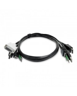 StarTech.com Câble KVM Double Affichage de 1,8 m, HDMI et DisplayPort vers DVI et DP, USB 2.0, 3,5 mm, Câble Combiné Universe