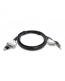 StarTech.com Câble KVM DVI de 1,8m, USB 2.0, Audio 3,5mm, Câble Combiné Universellement Compatible pour Switchs KVM, Conforme