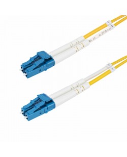 StarTech.com Câble Fibre Optique de 15m Duplex Monomode LC à LC (UPC) OS2, 9/125µm, 100G, Cordon Fibre Optique, Insensible à
