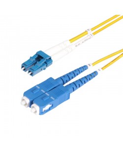 StarTech.com Câble Fibre Optique de 30m Duplex Monomode LC vers SC(UPC) OS2, 9/125µm, 100G, Cordon Fibre Optique, Insensible