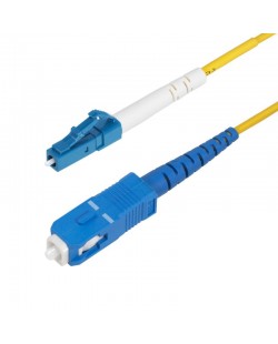 StarTech.com Câble Fibre Optique de 1m Simplex Monomode LC à SC (UPC) OS2, 9/125µm, 40G/100G, Cordon Fibre Optique, Insensibl