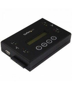 StarTech.com Duplicateur et Effaceur de Disque Dur Autonome 1:1, Cloneur et Effaceur de HDD/SSD SATA et de Clé USB, Écran LCD,