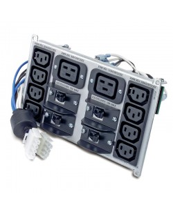 APC Symmetra, montage en rack 220-240 V, kit de plaque arrière avec (8) IEC320 C13 et (2) IEC320 C19