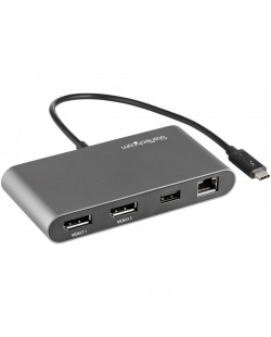 StarTech.com Mini-Station d'Accueil Thunderbolt à Seux Écrans, DisplayPort 4K 60 Hz, Hub Sans Pilote pour Windows et Mac, Giga