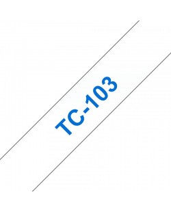 Brother TC-103 ruban d'étiquette Bleu sur transparent