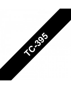 Brother TC-395 ruban d'étiquette Blanc sur noir