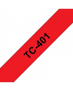 Brother TC-401 ruban d'étiquette Noir sur rouge