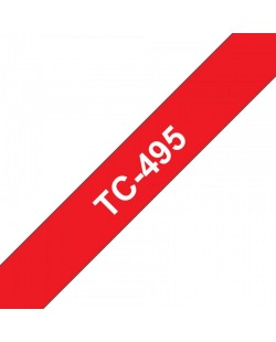Brother TC-495 ruban d'étiquette Blanc sur rouge