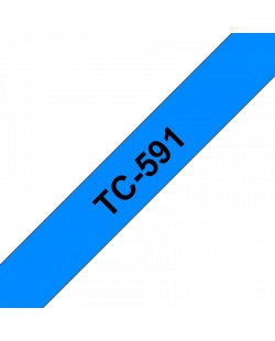 Brother TC-591 ruban d'étiquette Noir sur bleu