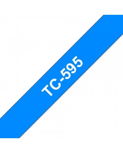Brother TC-595 ruban d'étiquette Blanc sur bleu
