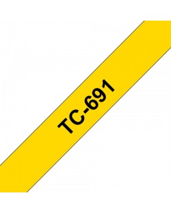 Brother TC-691 ruban d'étiquette Noir sur jaune