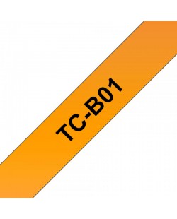 Brother TC-B01 ruban d'étiquette Noir sur fond orange fluorescent