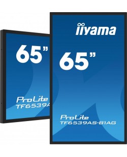 iiyama TF6539AS-B1AG Écran d'affichage dynamique En forme de kiosk 163,8 cm (64.5") LED 435 cd/m² 4K Ultra HD Noir Écran tact