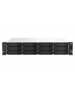 QNAP TS-1264U-RP NAS Rack (2 U) Intel® Celeron® 8 Go DDR4 0 To QNAP QTS Aluminium, Noir