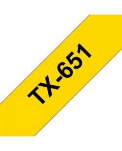 Brother TX-651 ruban d'étiquette Noir sur jaune