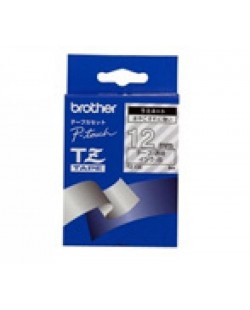 Brother Gloss Laminated Labelling Tape - 12mm, White/Clear ruban d'étiquette TZ