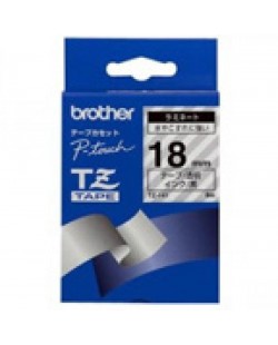 Brother Black on Clear Gloss Laminated Tape, 18mm ruban d'étiquette TZ