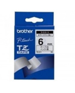 Brother Black on White Gloss Laminated Tape, 6mm ruban d'étiquette TZ