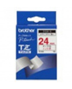 Brother Gloss Laminated Labelling Tape - 24mm, Red/White ruban d'étiquette TZ