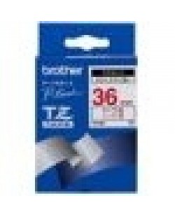 Brother Gloss Laminated Labelling Tape - 36 mm, Red on White ruban d'étiquette TZ