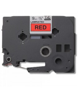 Brother Gloss Laminated Labelling Tape - 9mm, Black/Red ruban d'étiquette TZ