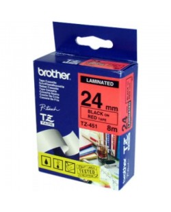 Brother TZ-451 ruban d'étiquette Noir sur rouge
