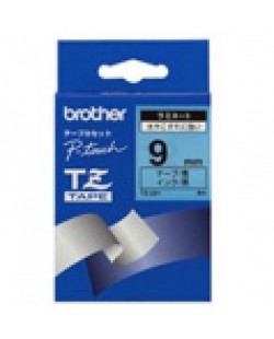 Brother Gloss Laminated Tape - 9mm, Black/Blue ruban d'étiquette TZ