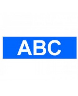 Brother Gloss Laminated Labelling Tape - 24mm, White/Blue ruban d'étiquette TZ