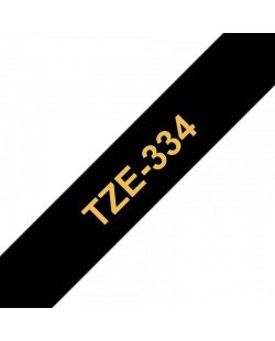 Brother TZE-334 ruban d'étiquette Or sur noir