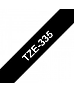 Brother TZE-335 ruban d'étiquette Blanc sur noir TZ