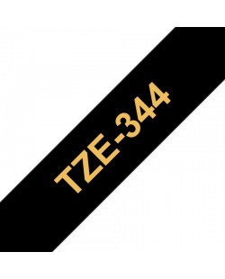 Brother TZE-344 ruban d'étiquette Or sur noir