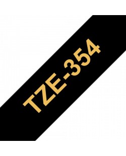 Brother TZE-354 ruban d'étiquette Or sur noir