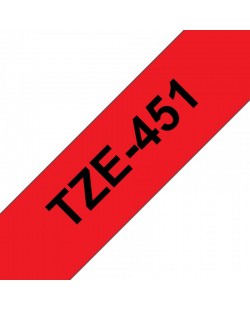 Brother TZE-451 ruban d'étiquette Noir sur rouge TZ