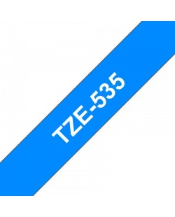 Brother TZE-535 ruban d'étiquette Blanc sur bleu