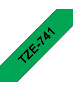 Brother TZE-741 ruban d'étiquette Noir sur vert TZ