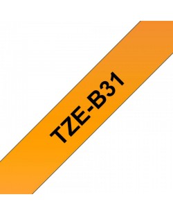 Brother TZE-B31 ruban d'étiquette Noir sur fond orange fluorescent