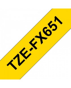 Brother TZE-FX651 ruban d'étiquette Noir sur jaune TZ