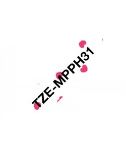 Brother TZE-MPPH31 ruban d'étiquette Noir sur rose